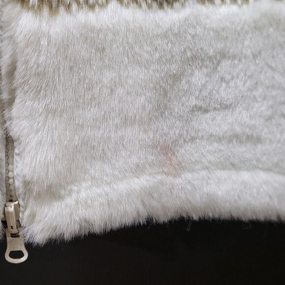 Guide Gear Faux Fur Plush Nuetral Tan White Sz L Hooded Coat - Picture 4 of 14